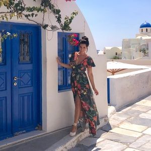 Floral wrap maxi dress